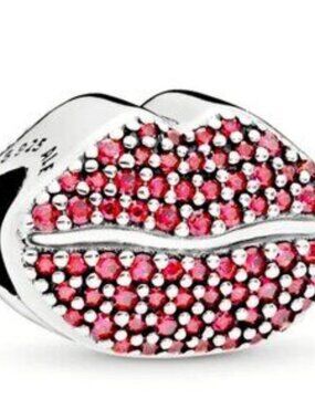 Pandora Kiss More Red Cubic Zirconia Lip Charm